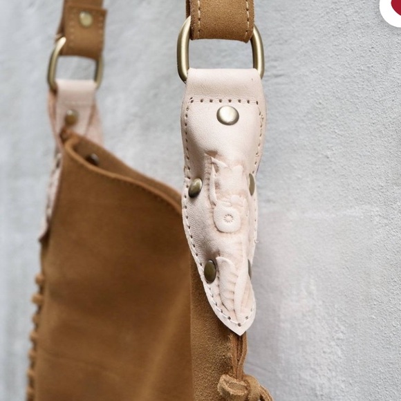 Bohemian boho leather fringe crossover purse bag - Picture 5 of 9